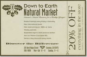 down to earth coupon ad