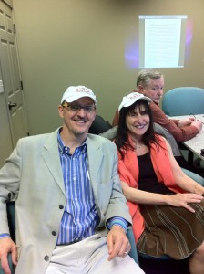 Terry Gault and Nora Wolf sporting their new BACN hats